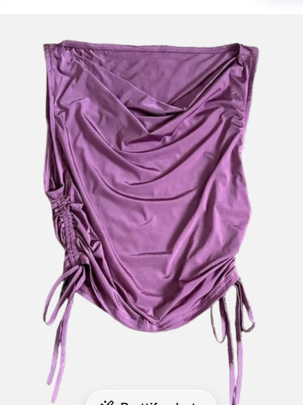 ALO Yoga Purple Ruched Drawstring Top